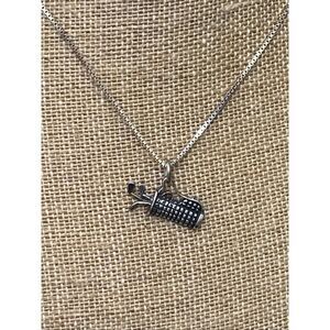 Golf Clubs and Box Chain Sterling Silver Jewelry Charm #sports #golf clubs #golf